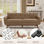 Kingfun 77.2" W Loveseat Sofa, Mid Century Modern Decor Love Seat Couches - Image 6
