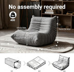 Giant Bean Bag Chair for Adults, Comfy Chair for Bedroom, Memory Foam Chair - Image 2