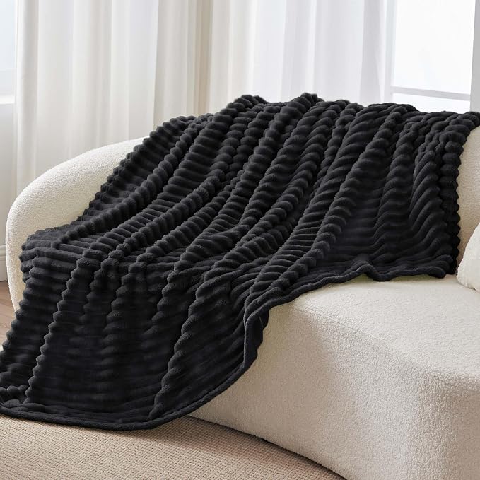 BEDELITE Ribbed Fleece Throw Blanket - Image 7