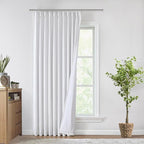 Vision Home White Pinch Pleated Full Blackout Curtains 60 inch Wide Thermal by VisionHome