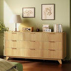 VINGLI Fluted 9 Drawer Dresser for Bedroom, Wood Dresser - Image 8
