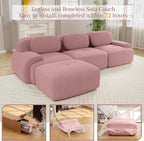 Boneless Sectional Couch, No Assembly Required, 117.3” L Shaped Modular Cloud - Image 9