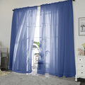Chyhomenyc Royal Blue Sheer Curtains 84 Inches Long, 2 Panels | Light Filtering by Chyhomenyc
