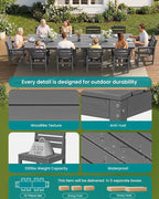 SERWALL Patio Dining Sets for 10 Person, HDPE Dining Set - Image 7