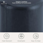 Studio Living® 19” Wentworth Ottoman Round Faux Leather Bench, Stationary - Image 3