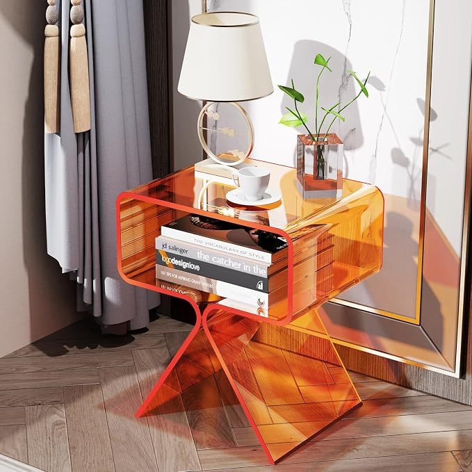 Acrylic Nightstand Side Table Modern Design Clear Home Decor Display End Table - Image 6