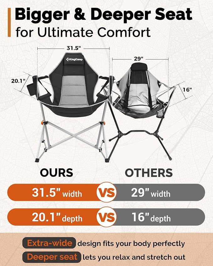 KingCamp Hammock Camping Chair, Swinging Portable Camp Chairs - Image 5