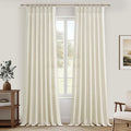 Extra Long 112 Inch Cream Pinch Pleat High Ceiling Curtains by PleatedDrapes