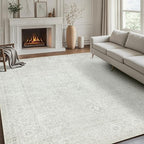 6x9 Washable Area Rugs for Living Room, Dining Room | Neutral, Ultra Soft Faux by Srugn
