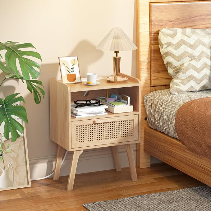 Lerliuo Rattan Nightstands Set of 2 - Image 4