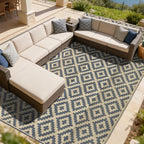 SAND MINE Reversible Mats, Plastic Straw Rug, Modern Area Rug, Large Floor Mat by SANDMIND