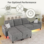 Sectional Couches for Living Room, 6-Seats Soft Linen Fabric Sectional Sofa - Image 8