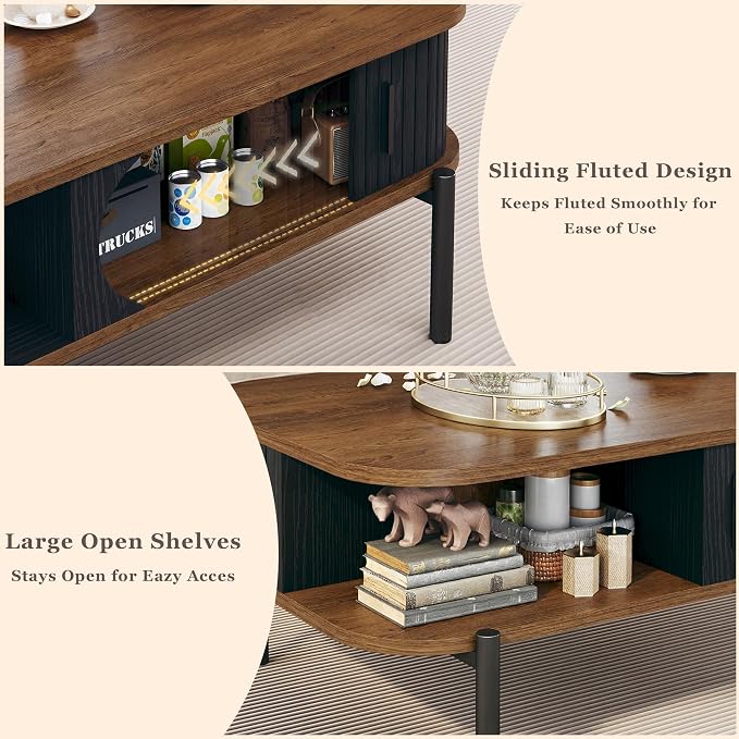 Coffee Table, 39.4" Mid Century Modern Coffee Tables - Image 6