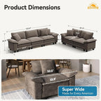 SUNSHINE VALLEY Sofa and Loveseat Set, Oversized Chenille Modular Love seat and - Image 8