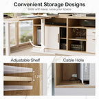 ModernMate Modern Light Walnut Wood Accent Cabinet - Image 5