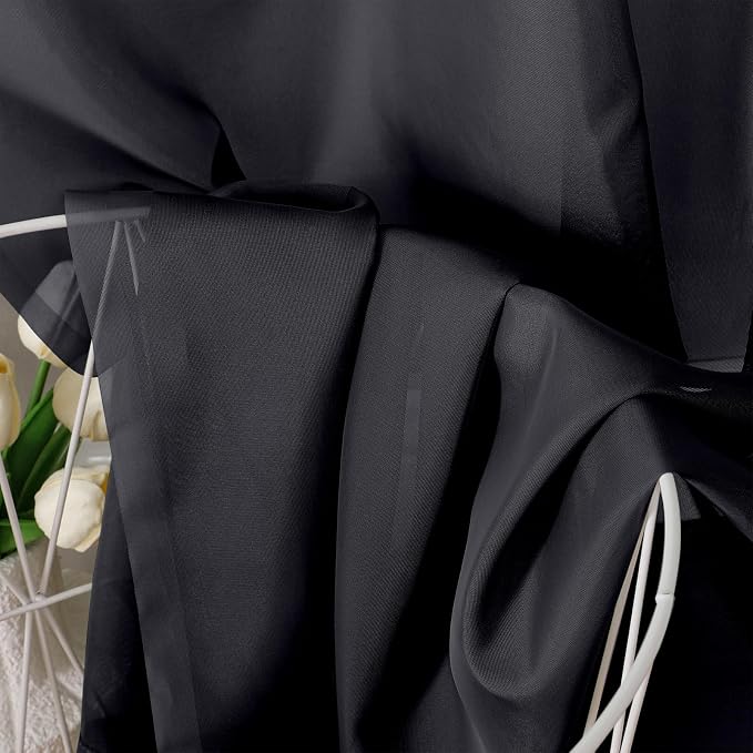 Black Sheer Curtains 78 Inches Long 2 Panels - Image 6