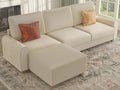 EASE MOOSE Large Seat Velvet L-Shaped Sofa, Soft 4 Seat Couch by EASEMOOSE