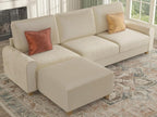 EASE MOOSE Large Seat Velvet L-Shaped Sofa, Soft 4 Seat Couch by EASEMOOSE