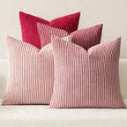 MIULEE Soft Corduroy Decorative Throw Pillow Covers Pink Series 20x20 | Set of 4 by MIULEE