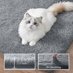9x12 Area Rug Living Room Bedroom: Fluffy Plush Shag Carpet Gray | - Image 5
