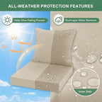 Summsun Outdoor Chair Cushions Set of 4, Waterproof Backrest and Deep Seat - Image 3