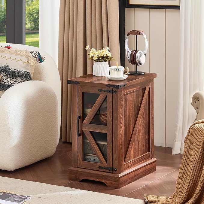 Joaxswe Narrow Night Stand Set 2, Farmhouse Side End Table - Image 2