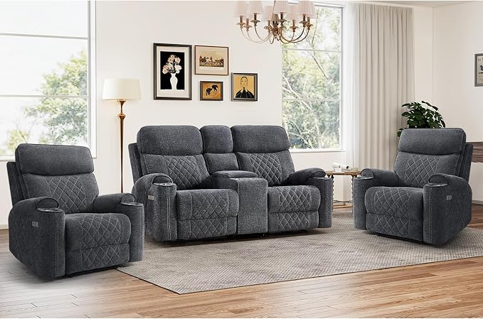 HAOMARKETS 3-Piece Recliner Sofa Set by HAOMARKETS