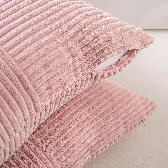 Fancy Homi Set of 2 Blush Pink Boho Long Lumbar Body Decorative Throw Pillow - Image 3