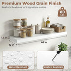 12 inch Deep Floating Shelves for Wall, 48 inch Wide Engineered Wood Wall - Image 2