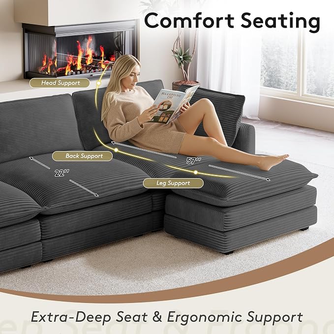 ROWHY 104'' Modular Sectional Cloud Couch - Image 6