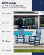 KINGYES Oversized Outdoor Rocking Chair Set of 4, All-Weather Patio Rocking - Image 7