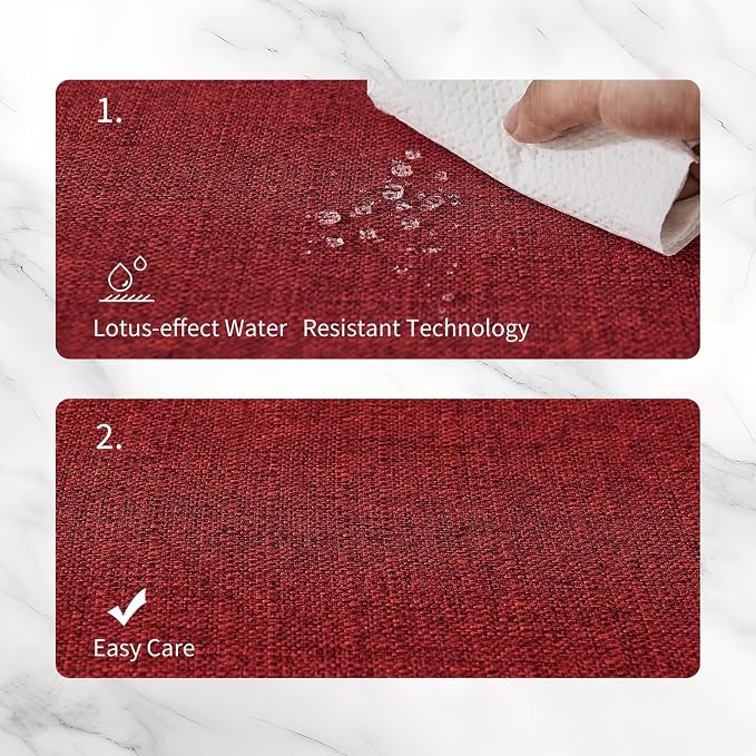 BALCONY & FALCON Placemats Set of 6 Faux Linen Cloth Place Mats Washable - Image 3