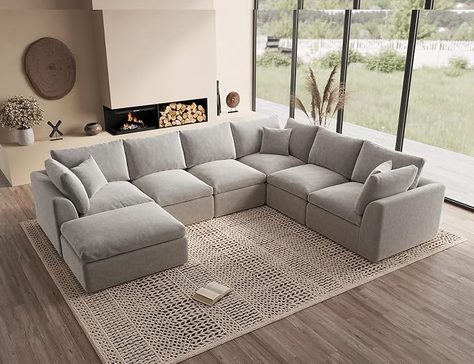 ohllob Oversized Cloud Couches for Living Room, Boneless Sectional Couch by Ohllob