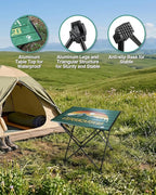 VILLEY Portable Camping Side Table, Ultralight Aluminum Folding Table - Image 5