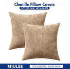 MIULEE Decorative Couch Throw Pillow Covers 18x18 Inch Khaki Camel 2 Pack | - Image 7