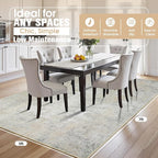 5x7 Area Rugs for Living Room Washable Bedroom Dining Room Beige Grey | Modern - Image 2