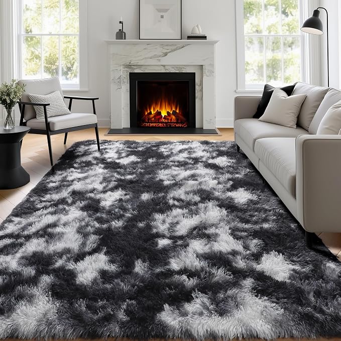 9x12 Area Rugs Living Room, Extra Large Black White Grey Rugs - Image 9