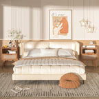 Lerliuo Rattan Nightstands Set of 2, Side Table - Image 4