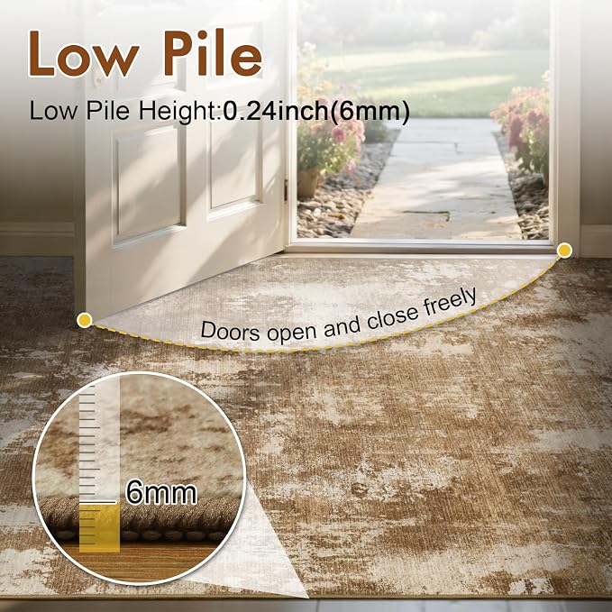 6Ft Round Area Rugs for Living Room, Soft Non-Slip Washable Rugs Modern - Image 7