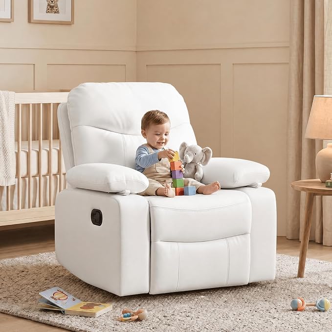 Nursery Glider Recliner with Adjustable Armrests, Oversized Comfortable Nursing - Image 4