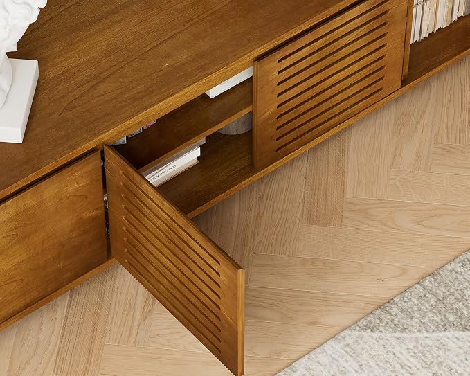 LKTART Mid Century Modern TV Stand, Extendable Entertainment Center - Image 6
