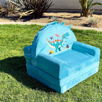 Dinosaur Kids Sofa Bed with Removable Washable Cover & Magic-Tape Backrest – - Image 2