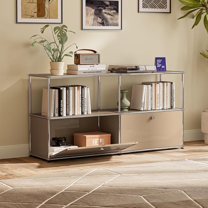 Modern Storage Cabinet Brown F Versatile Free-Standing Large Organizer - Image 5