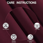 Burgundy Blackout Curtains 38 x 54 Inch Length/Set of 2 Curtain Panels/Thermal - Image 4