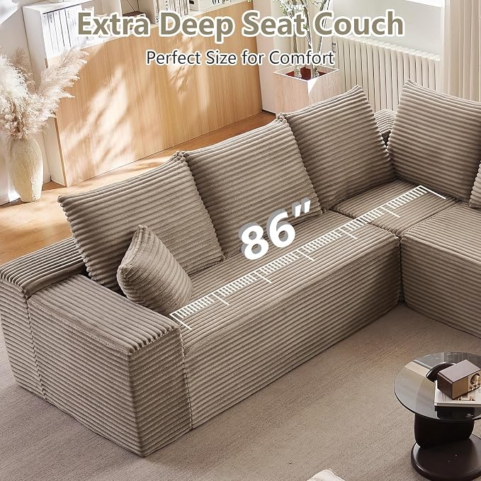 Sectional Cloud Couch for Living Room, Modular Floor Deep-Seat Sofa, Big Comfy - Image 7