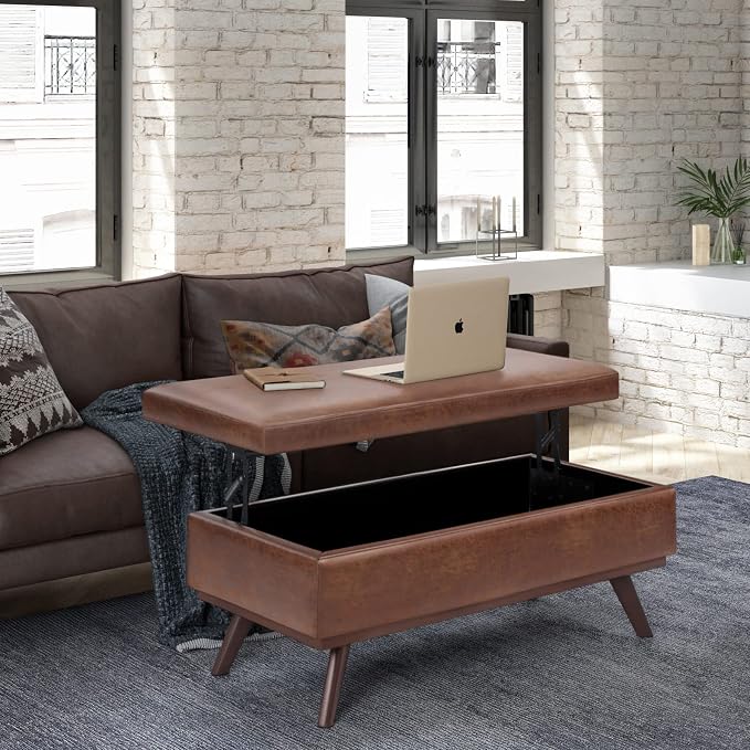 SIMPLIHOME Owen Lift Top Coffee Table Storage Ottoman - Image 2