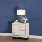 Sophia Modern Style Crystal Tufted 2-Drawer Nightstand Upholstered - Image 2