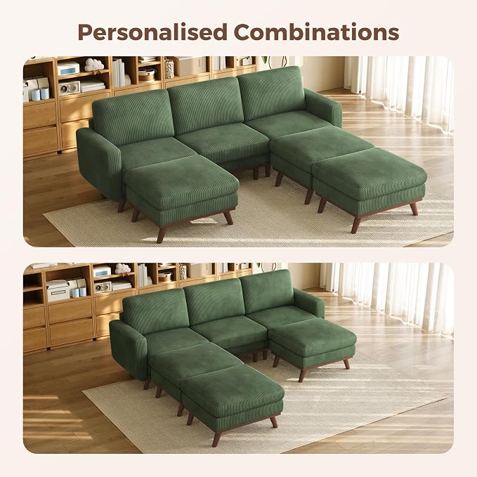 Vesgantti 97" Modular Sectional Sofa Green, Sectional Couch - Image 5