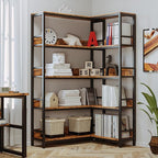 IRONCK Corner Shelf 5 Tiers 70LB Capacity L-Shaped Bookshelf - Image 2