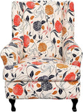 HAOYONG Wing Chair Slipcovers Printed Wingback Chair Covers 2 Pieces Wingback by HAOYONG